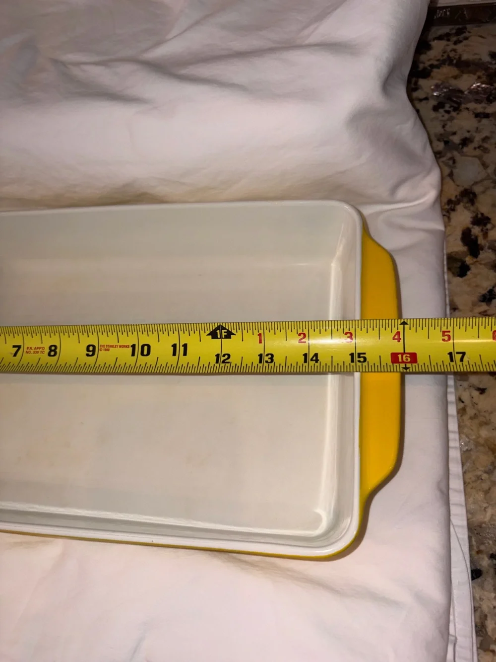 vintage 1970’s Copco Michael Lax, yellow enamel cast iron casserole pan MCM